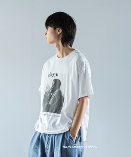 ★ARTE POVERA｜【 26SU52 】 ギルダン RE-「Hoooh」PHOTO＆シルクMIX Tシャツ
