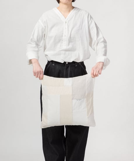 ★ARTEA｜【 artea-patch004-wht 】リネン MIX パッチワーク  クッション（45×45）