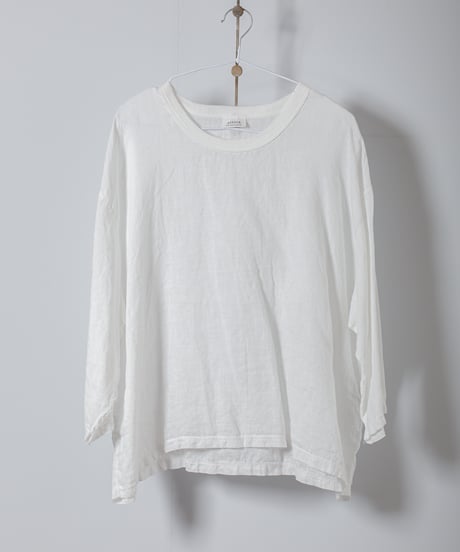 ATPOVA｜【2026spring49(TEIBAN - ATP004)】 リネン染め 8分袖クルーT(製品染)