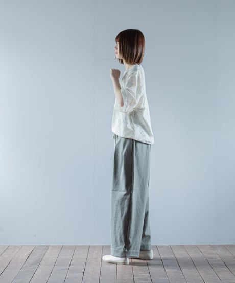 ARTE POVERA｜【 26SU36 】 イタリアヘリンボーンシーツ RE-2タックイージーパンツ