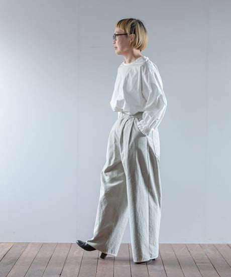 ARTE POVERA｜【 2025winter17 】 イタリアヘリンボーンベッドシーツ RE-2タックワイドパンツ