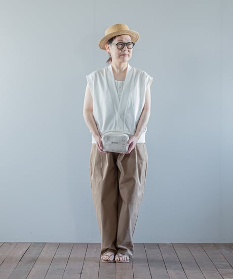 ARTE POVERA｜【 26SU66 】 フランスUSEDシーツMIX RE-ステンシルポーチ(M)