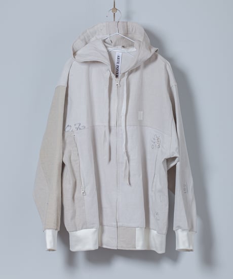 ARTE POVERA｜【 2025spring32 】USEDフランスシーツ RE-ZIPフードブルゾン