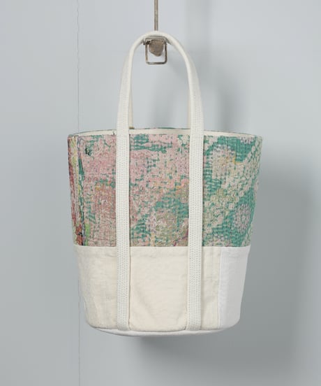 ARTE POVERA｜【 ARTEA - 26SP47 】 インドキルトラリー＆フランスシーツMIX NEW ラウンドBAG (M)