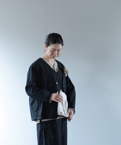 ATPOVA｜【 2025spring61 】コットンリネン製品染 ノーカラーJKT