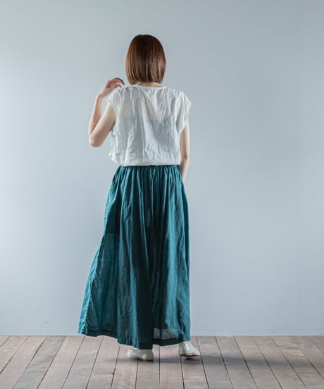 ATPOVA｜【 26SU47(TEIBAN - ATP024) 】 リネンコットン ギャザリングPT(総丈95cm)(製品染)