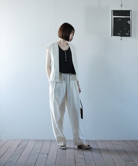 ★ATPOVA｜【 26SU50 】 リネンコットン 2タックイージーPT(製品染)