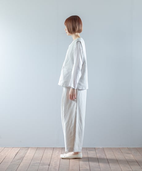 ★ATPOVA｜【 2026spring10 】 セレモニー リネンポリエステル混 Vネックベスト