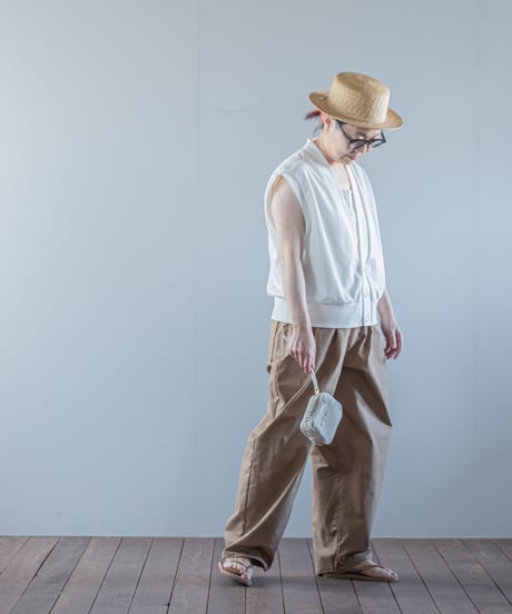 ARTE POVERA｜【 26SU65 】 フランスUSEDシーツMIX RE-ステンシルポーチ(S)