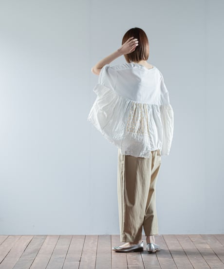 ARTE POVERA｜【 26SU16 】 ギルダン RE-インドサリーパッチワークギャザーT