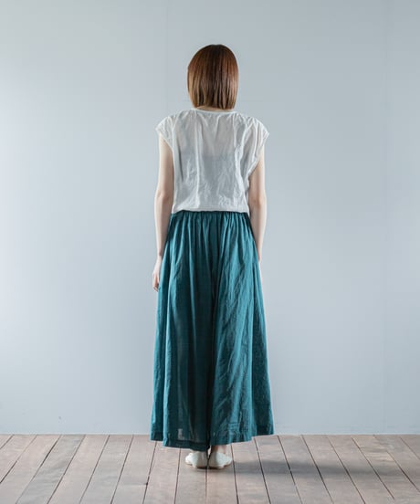 ATPOVA｜【 26SU47(TEIBAN - ATP024) 】 リネンコットン ギャザリングPT(総丈95cm)(製品染)