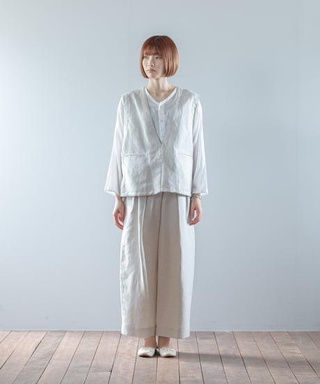★ATPOVA｜【 2026spring10 】 セレモニー リネンポリエステル混 Vネックベスト
