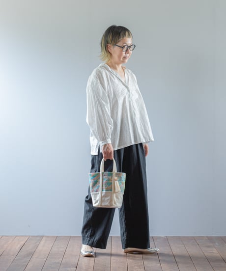 ARTE POVERA｜【 ARTEA - 26SP47 】 インドキルトラリー＆フランスシーツMIX NEW ラウンドBAG (M)