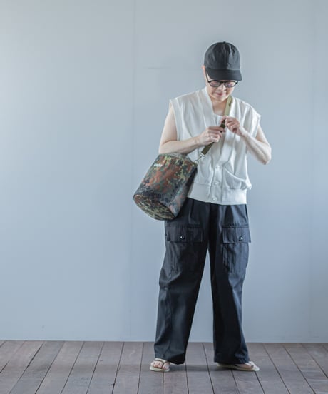 ARTE POVERA｜【 26SU32 】 ドイツ軍テント RE-巾着ショルダーBAG(M)