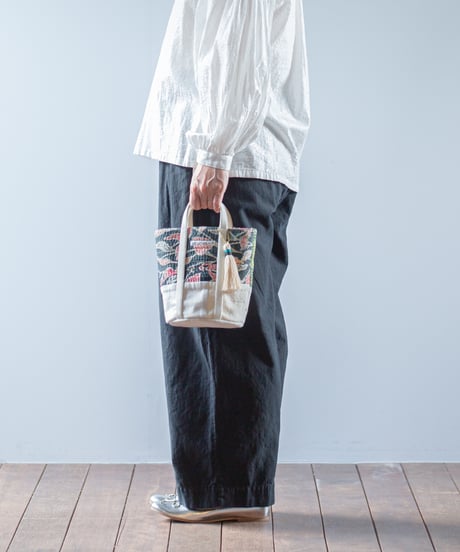 ARTE POVERA｜【 ARTEA - 26SP46 】 インドキルトラリー＆フランスシーツMIX NEW ラウンドBAG (S)