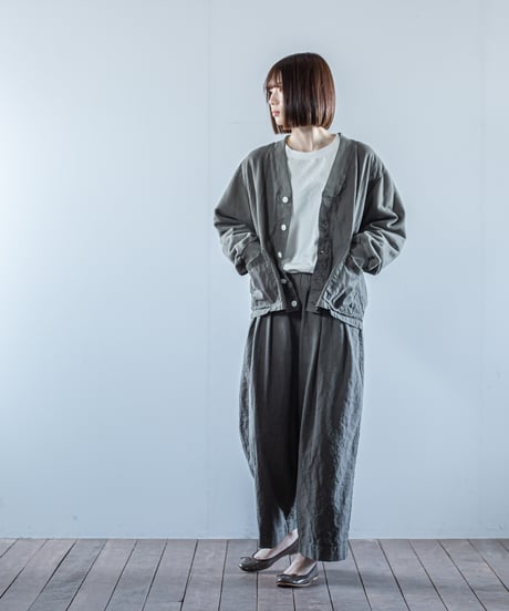 ATPOVA｜【 26WI18 】 L/Cキャバス＆裏毛MIX カーディガン(製品染)