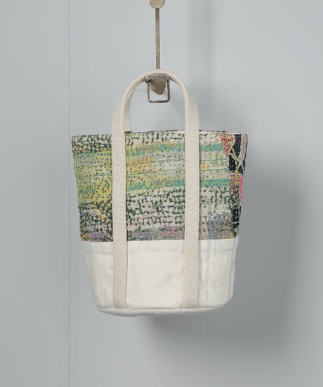 ARTE POVERA｜【 ARTEA - 26SP46 】 インドキルトラリー＆フランスシーツMIX NEW ラウンドBAG (S)