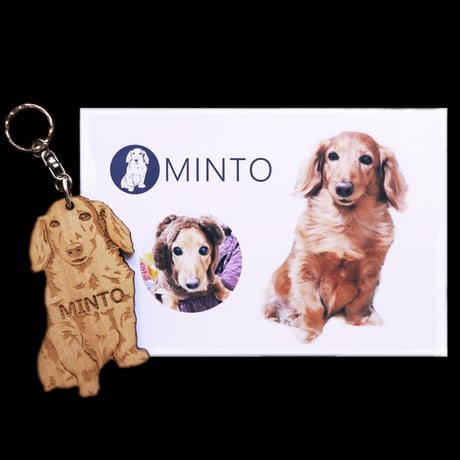 特注★名入れ木製犬種チャーム/キーホルダー