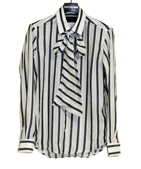 ys Yuji SUGENO (イース ユウジ スゲノ)  210830402-IVORY / Regular shirt with karami stripe stole