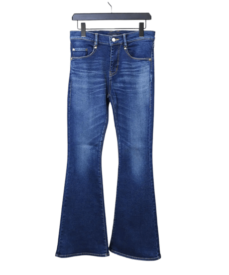 ys Yuji SUGENO (イース ユウジ スゲノ)  210640504-INDIGO / USED Processing Hybrid Denim Bell-bottom
