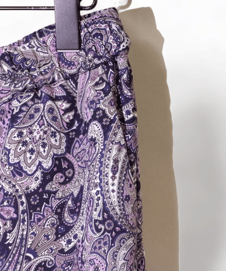 ADULT YUJISUGENO 5520130502-PURPLE / Paisley Pattern Saruel Easy Wide Pants