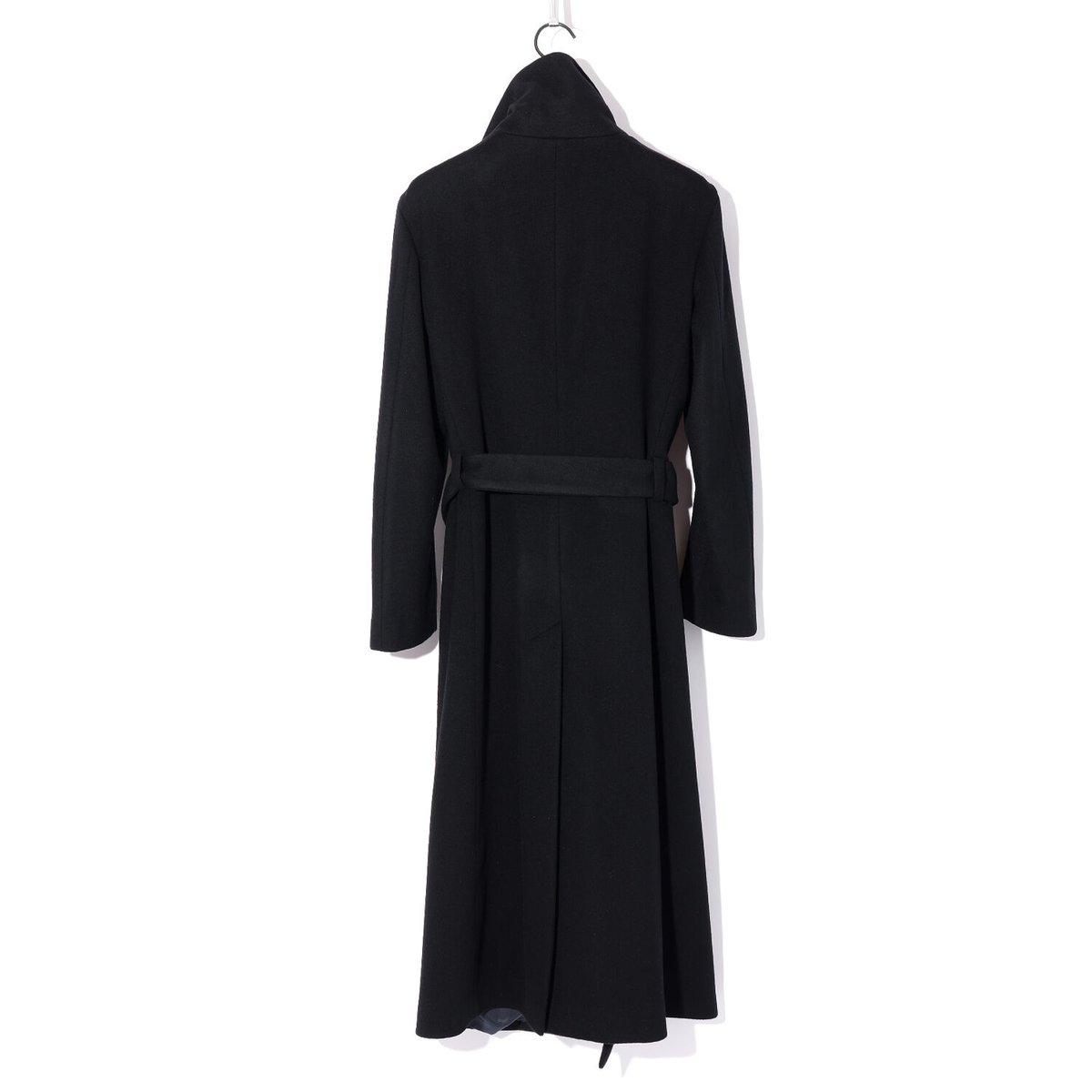 ys Yuji SUGENO (イース ユウジ スゲノ) 210731104-BLACK / Beaver Wool High collar Wrap  Maxi Coat