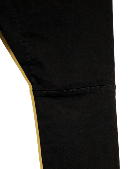 ys Yuji SUGENO (イース ユウジ スゲノ)  211140503-BLACK / Supima High Power Stretch Denim Semi Sarouel Pants