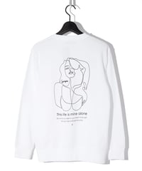 ys Yuji SUGENO (イース ユウジ スゲノ)  220610103-WHITE / Heavyweight pile Line Art LADY Sweat