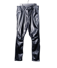ys Yuji SUGENO (イース ユウジ スゲノ)  210740505-BLACK / Synthetic Ram Leather Semisaruel pants