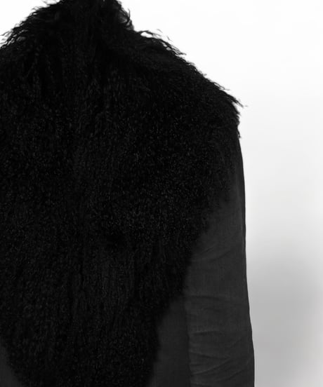 ys Yuji SUGENO (イース ユウジ スゲノ) 220952501-BLACK / Tibetan lamb fur Detachable collar