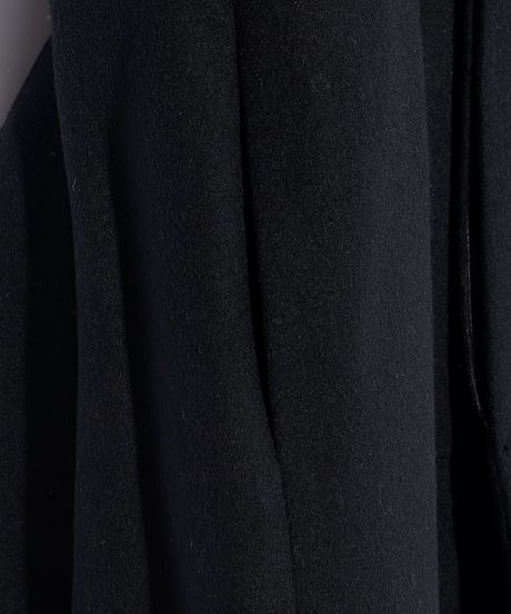 ys Yuji SUGENO (イース ユウジ スゲノ) 210731105-BLACK / Beaver Wool Maxi Balmachan Coat