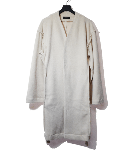 ys Yuji SUGENO (イース ユウジ スゲノ)  210520301(MEN) - 230520301(WOMEN) -L.BEIGE/ Pile shaggy long gown