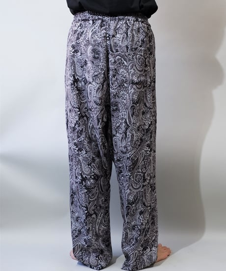 ADULT YUJISUGENO 5520130502-BLACK / Paisley Pattern Saruel Easy Wide Pants