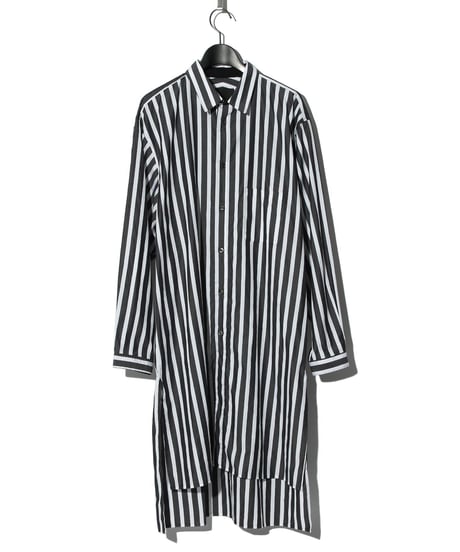 ys Yuji SUGENO (イース ユウジ スゲノ)  220230402 / Back print striped long shirt-WHITE