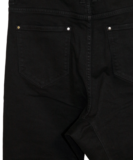 ys Yuji SUGENO (イース ユウジ スゲノ)  211140503-BLACK / Supima High Power Stretch Denim Semi Sarouel Pants