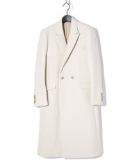 ys Yuji SUGENO (イース ユウジ スゲノ) 210731102-O/WHITE / Lambswool Semi-double gold glue Long Chester Coat