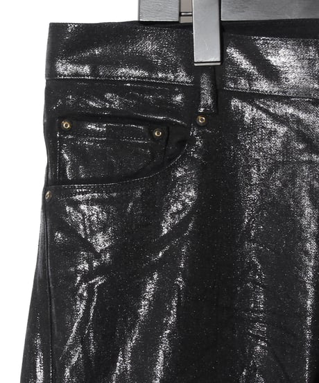 ys Yuji SUGENO (イース ユウジ スゲノ) 210840503-BLACK / Black foil Stretch denim 5P Skinny Denim