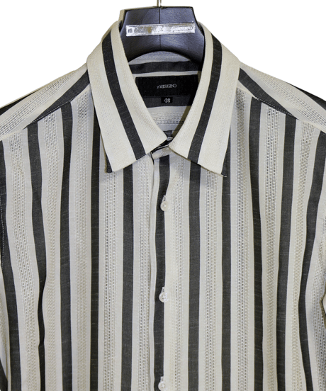 ys Yuji SUGENO (イース ユウジ スゲノ)  210830402-IVORY / Regular shirt with karami stripe stole