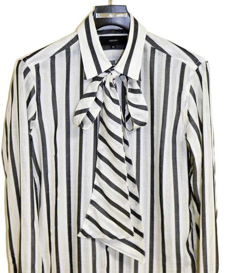 ys Yuji SUGENO (イース ユウジ スゲノ)  210830402-IVORY / Regular shirt with karami stripe stole