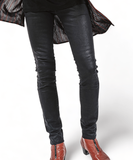 ys Yuji SUGENO (イース ユウジ スゲノ)  210340506-BLACK / PU coating processing twin power skinny denim Pants