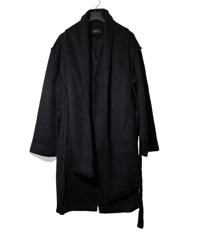 ys Yuji SUGENO (イース ユウジ スゲノ)  210520301(MEN) - 230520301(WOMEN) -BLACK-F / Pile shaggy long gown