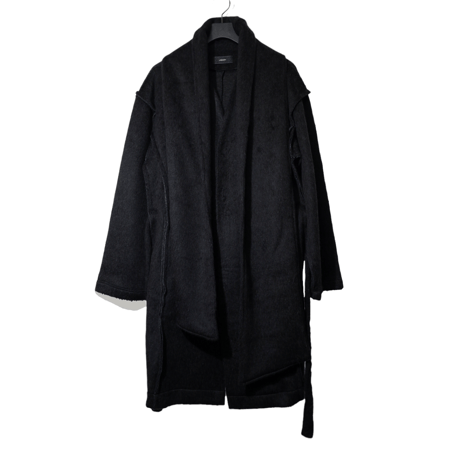 ys Yuji SUGENO (イース ユウジ スゲノ)  210520301(MEN) - 230520301(WOMEN) -BLACK-F / Pile shaggy long gown