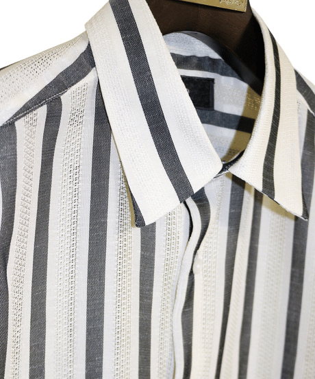 ys Yuji SUGENO (イース ユウジ スゲノ)  210830402-IVORY / Regular shirt with karami stripe stole