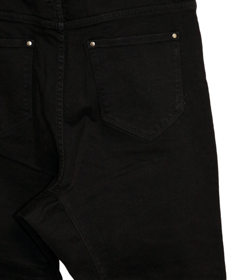 ys Yuji SUGENO (イース ユウジ スゲノ)  211140503-BLACK / Supima High Power Stretch Denim Semi Sarouel Pants