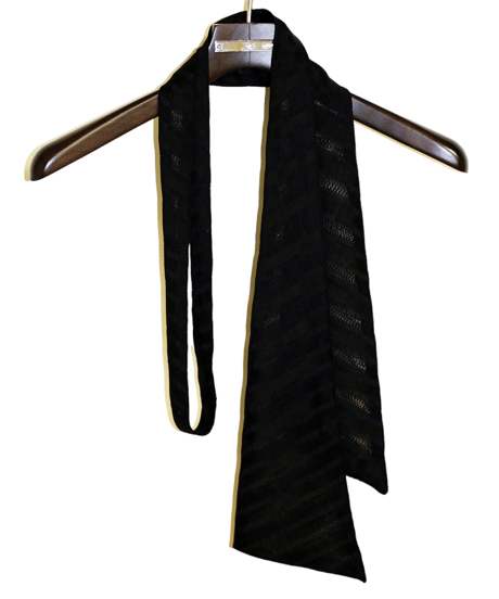 ys Yuji SUGENO (イース ユウジ スゲノ)  210830402-BLACK / Regular shirt with karami stripe stole