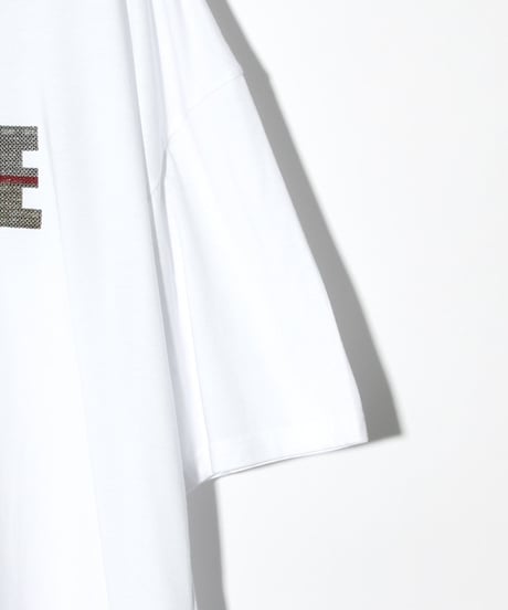 ys Yuji SUGENO (イース ユウジ スゲノ)  220210109 /  Sequin Embroidery Hemstep Big T / VOICE -WHITE