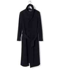 ys Yuji SUGENO (イース ユウジ スゲノ) 210731104-BLACK / Beaver Wool High collar Wrap Maxi Coat