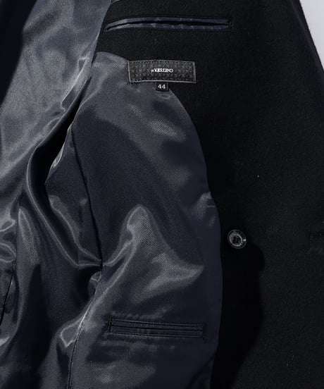 ys Yuji SUGENO (イース ユウジ スゲノ) 210731103-BLACK / Lamb Beaver wool Semi-double Long Chester Coat