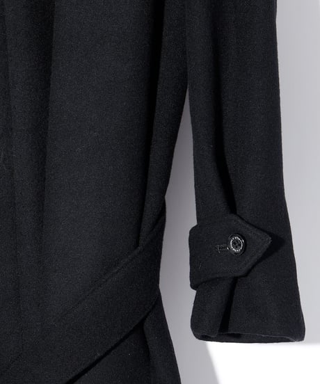 ys Yuji SUGENO (イース ユウジ スゲノ) 210731105-BLACK / Beaver Wool Maxi Balmachan Coat