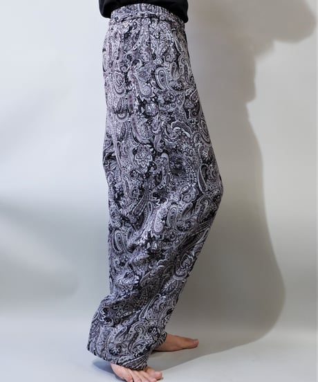 ADULT YUJISUGENO 5520130502-BLACK / Paisley Pattern Saruel Easy Wide Pants